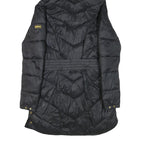 BARBOUR INTERNATIONAL Womens Black Quilted Jacket UK 10 Polyester Blend Zip Faux