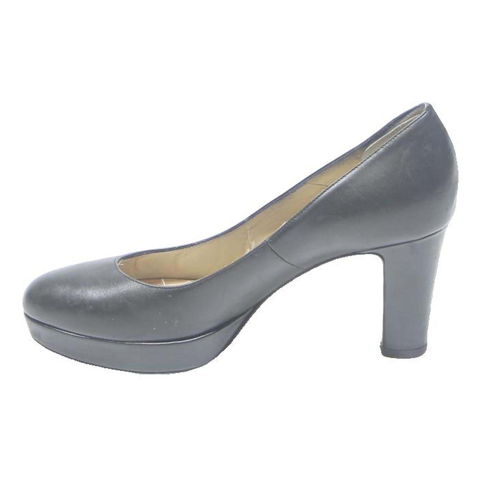 HOBBS LONDON Womens Classic Black Leather Platform Pumps UK 4.5 Elegant Formal