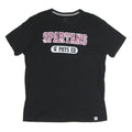 RUSSELL ATHLETIC Womens Black Spartans Graphic T-Shirt L Short Sleeve Crew Neck