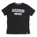 RUSSELL ATHLETIC Womens Black Spartans Graphic T-Shirt L Short Sleeve Crew Neck