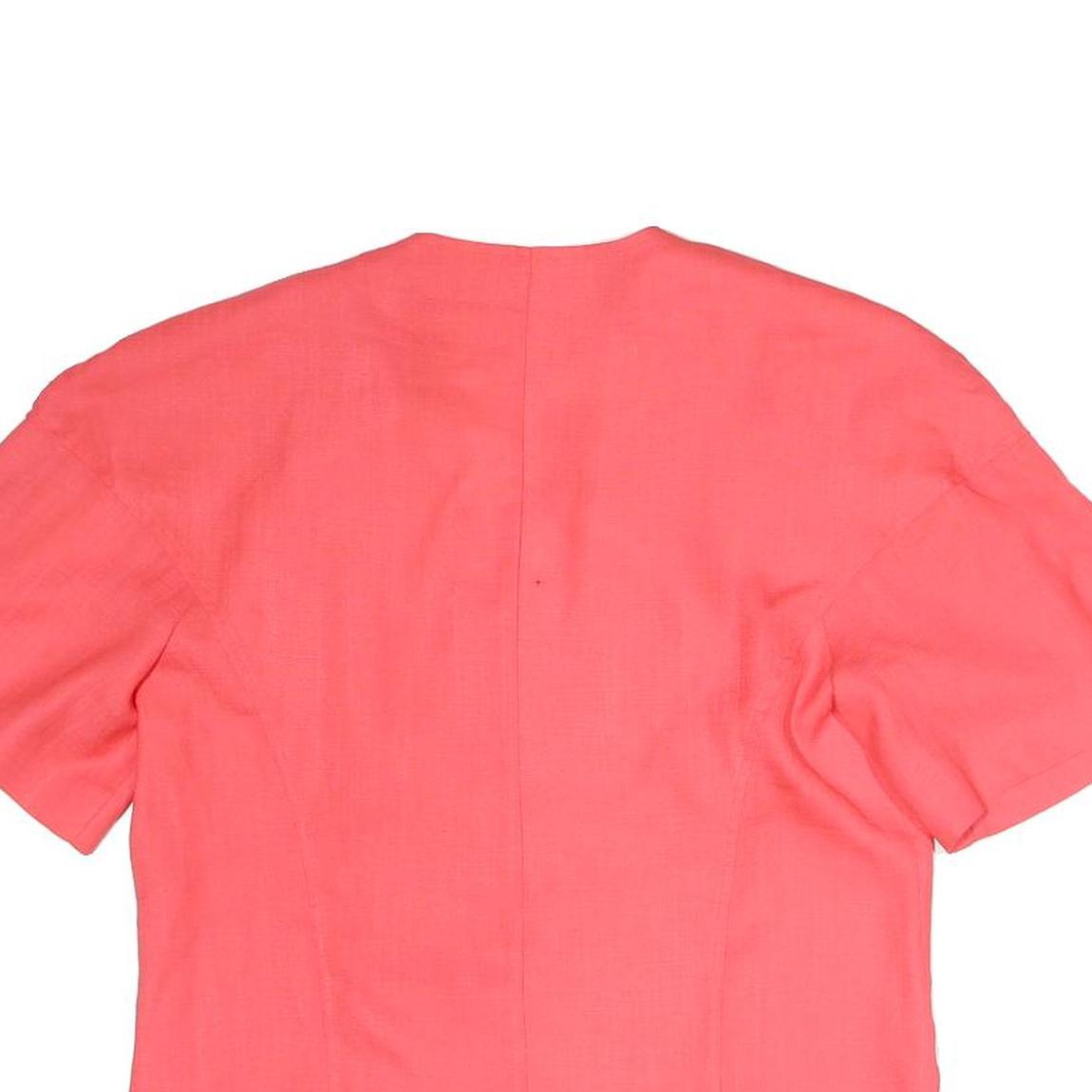 PIER BE PARIS Womens Coral Double Breasted Short Sleeve V-Neck Cotton Blend Top