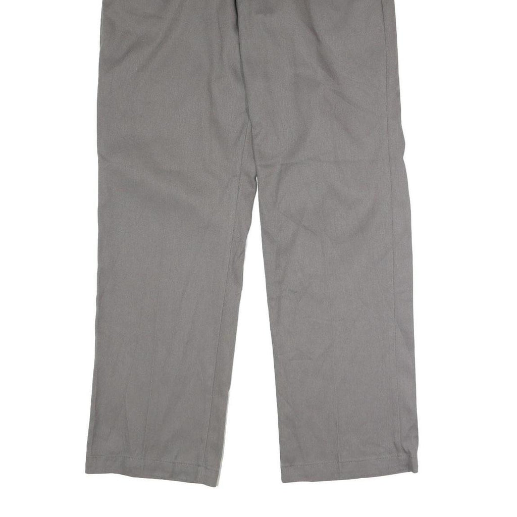DICKIES Mens Polyester Blend Grey Classic Straight Trousers W36 L32 Workwear Zip