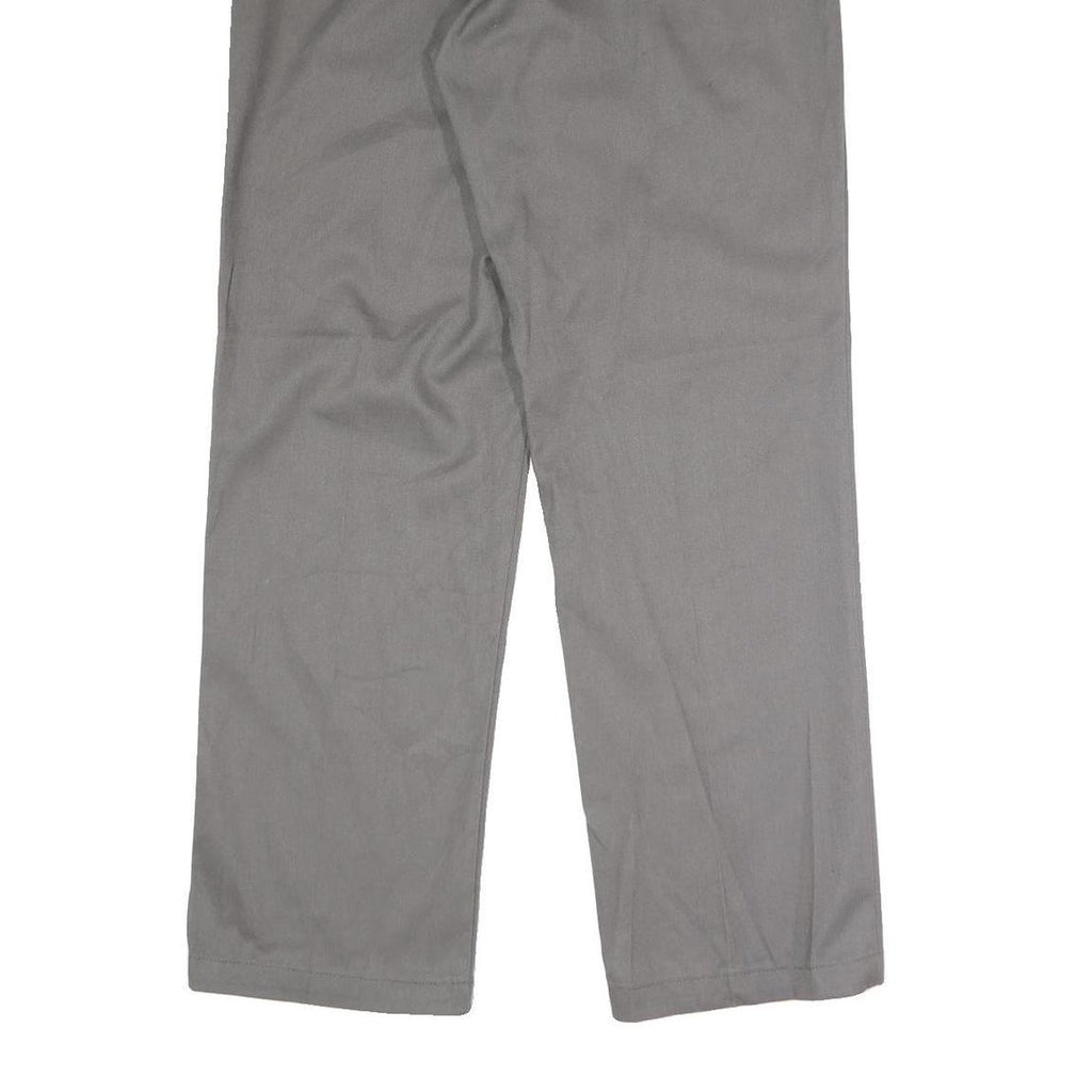 DICKIES Mens Polyester Blend Grey Classic Straight Trousers W36 L32 Workwear Zip