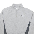 FILA Womens Grey Cotton Blend Zip Jacket UK 8 Casual Sportswear Panelled
