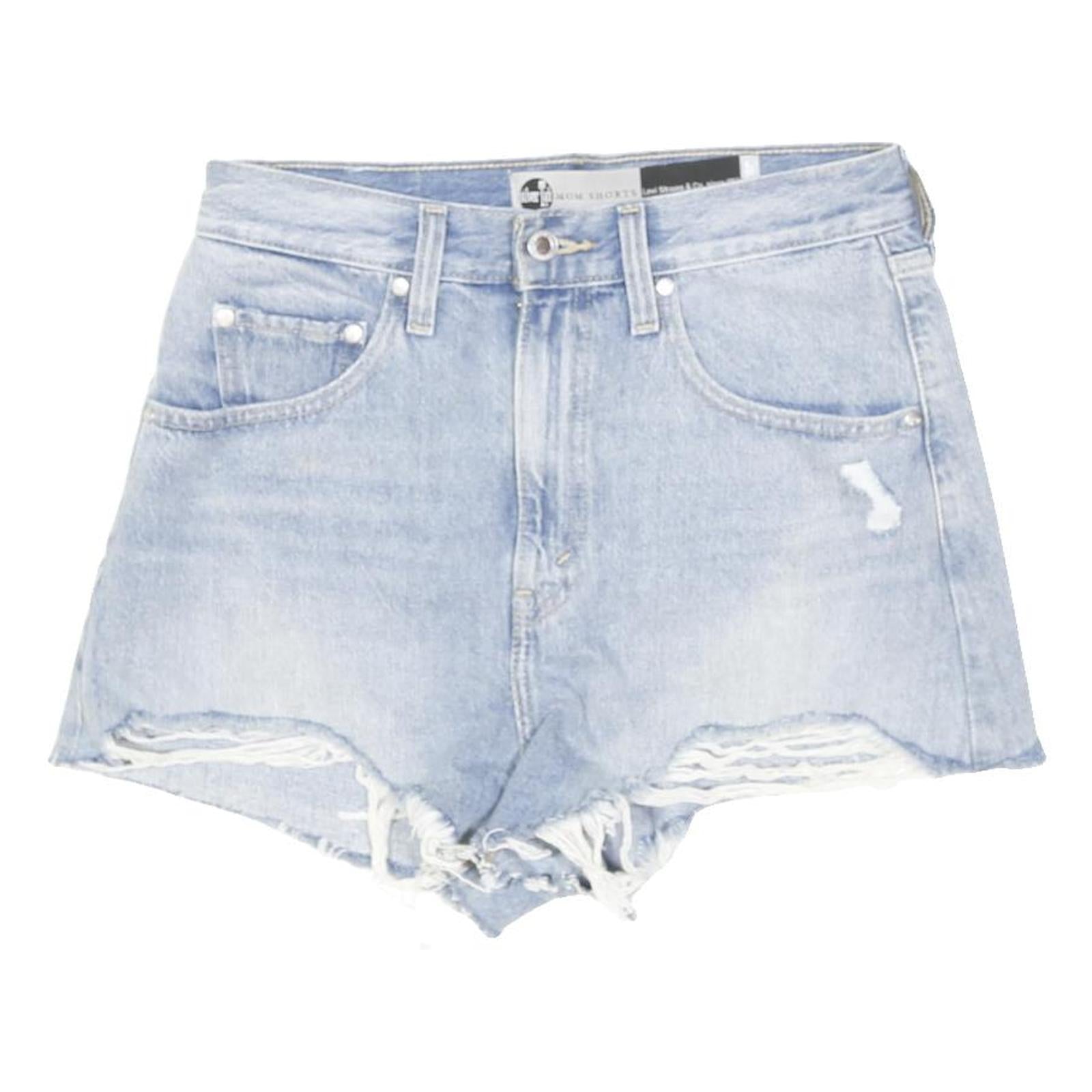 LEVI'S Womens Light Blue Denim Cut-Off Shorts S W28 Distressed Casual Summer