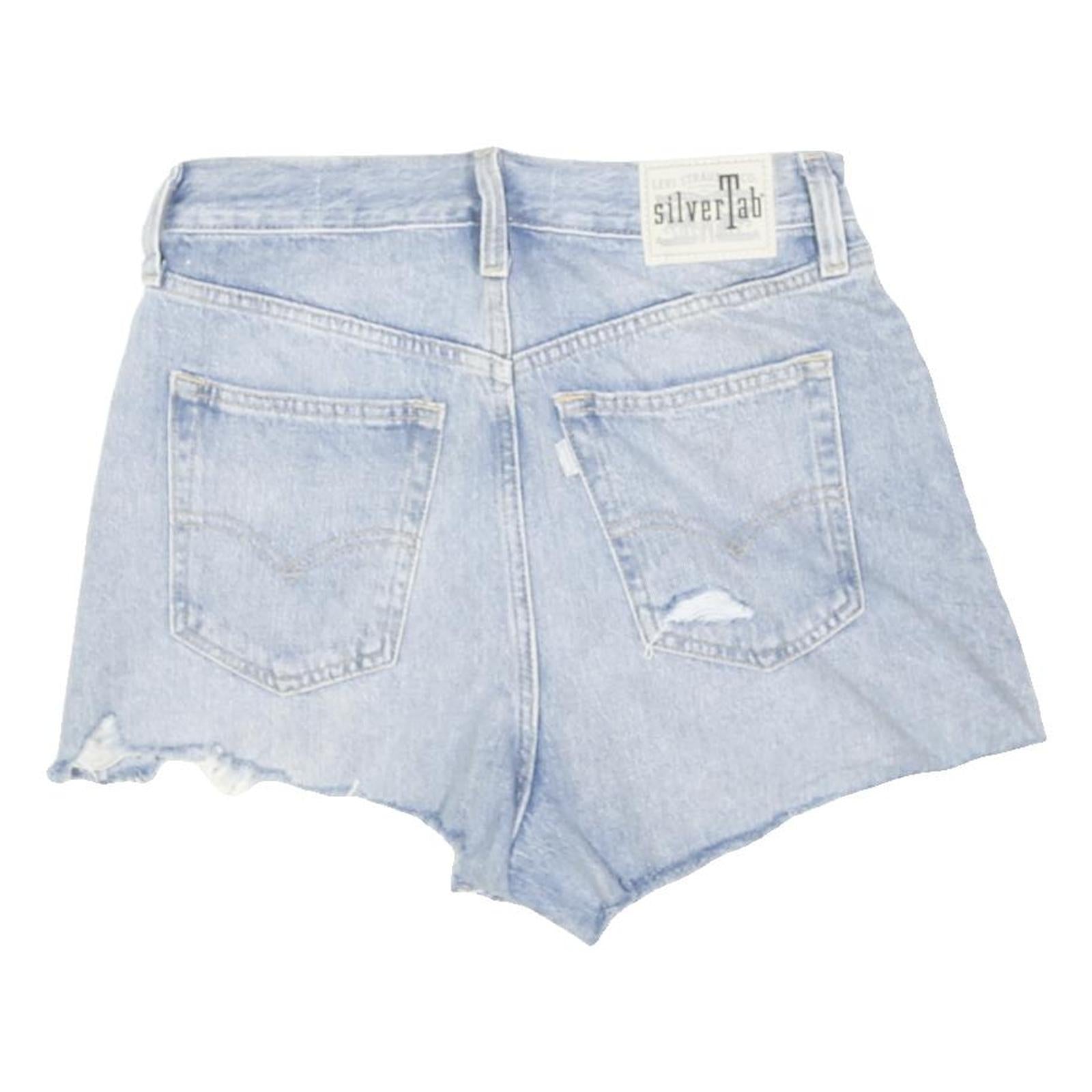 LEVI'S Womens Light Blue Denim Cut-Off Shorts S W28 Distressed Casual Summer