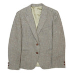 HARRIS TWEED Mens Beige Wool Classic Jacket M Woven Button Plain Tweed