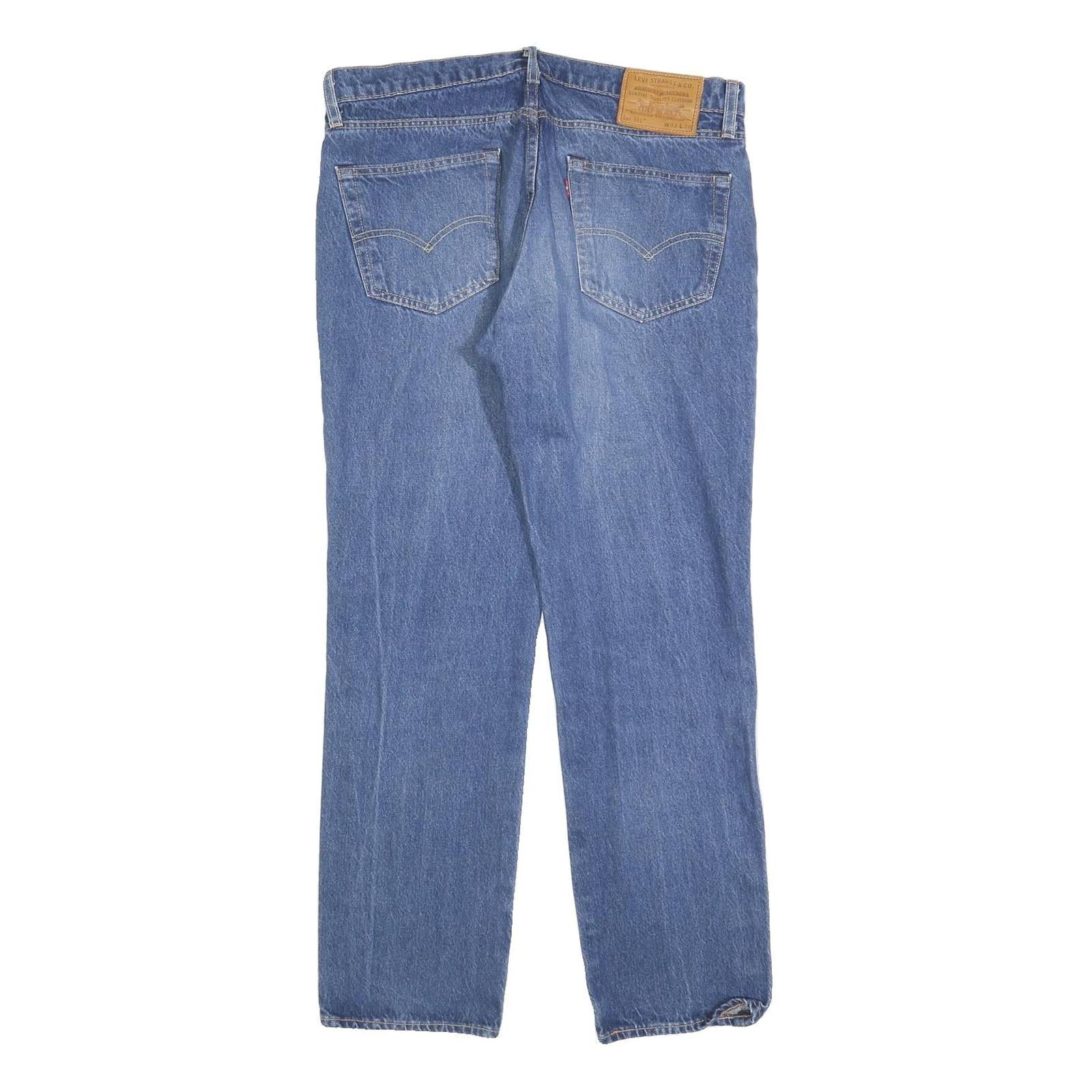 LEVI'S 511 Big E Mens Jeans Blue Slim Skinny Denim Medium W33 L30 Zip Fastening