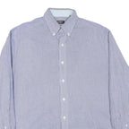NAUTICA Mens Blue Check Shirt L Classic Button-Down Long Sleeve Cotton Blend