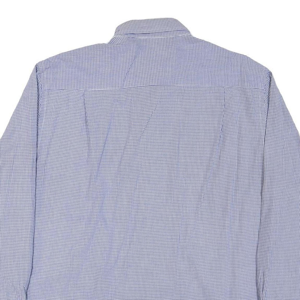 NAUTICA Mens Blue Check Shirt L Classic Button-Down Long Sleeve Cotton Blend