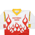 OSCHNER HOCKEY Mens White & Red PostFinance Trophy Hockey T-Shirt S Long Sleeve
