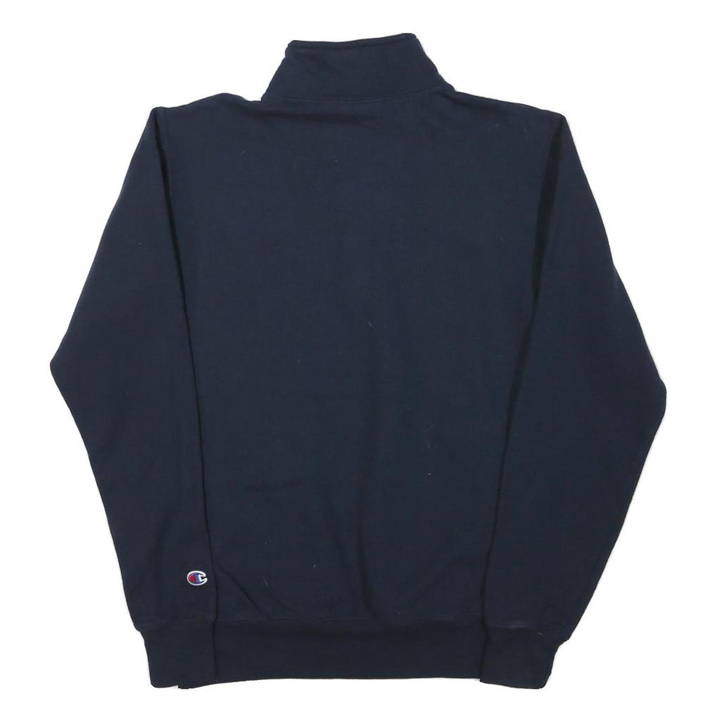 CHAMPION Mens Navy Blue Utica College Pullover Sweatshirt S Quarter Zip