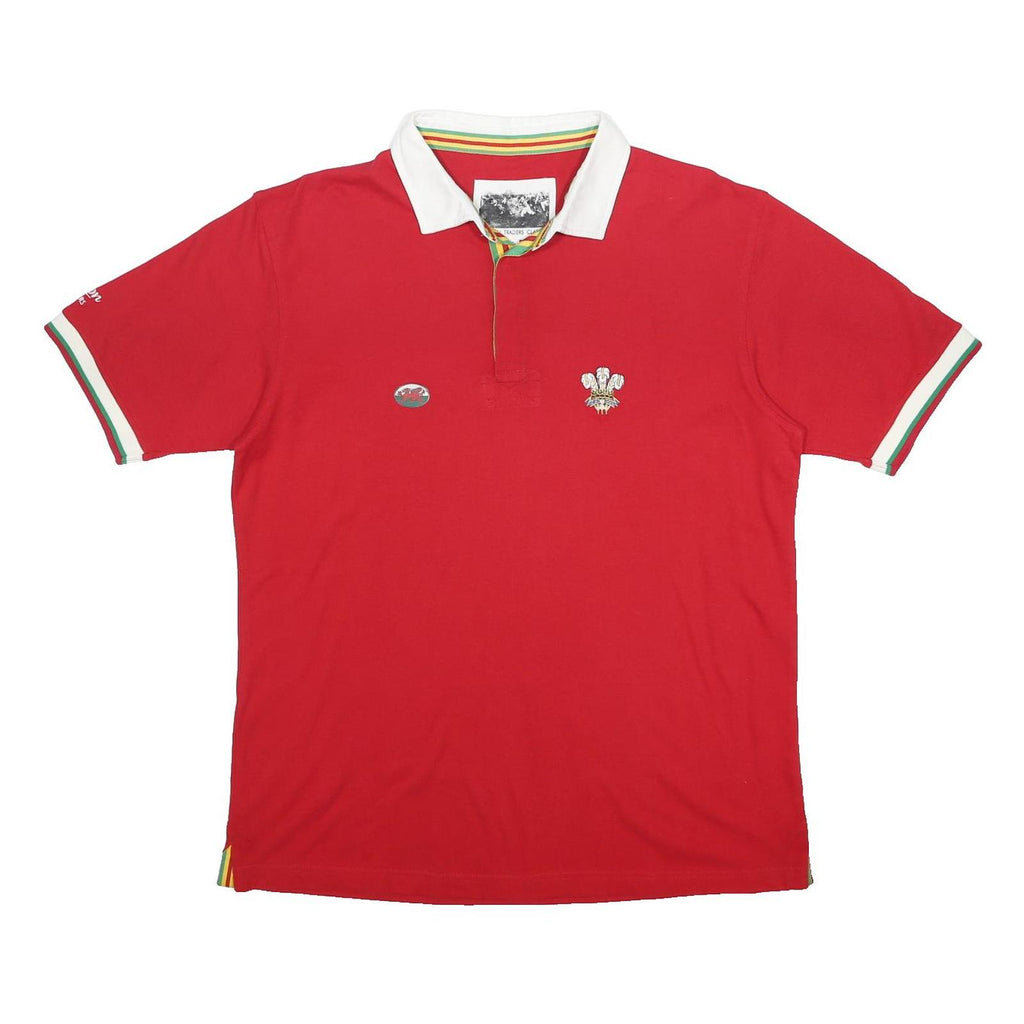 COTTON TRADERS Mens Red White Green Stripe Short Sleeve Polo Shirt L Casual