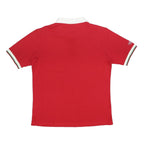 COTTON TRADERS Mens Red White Green Stripe Short Sleeve Polo Shirt L Casual