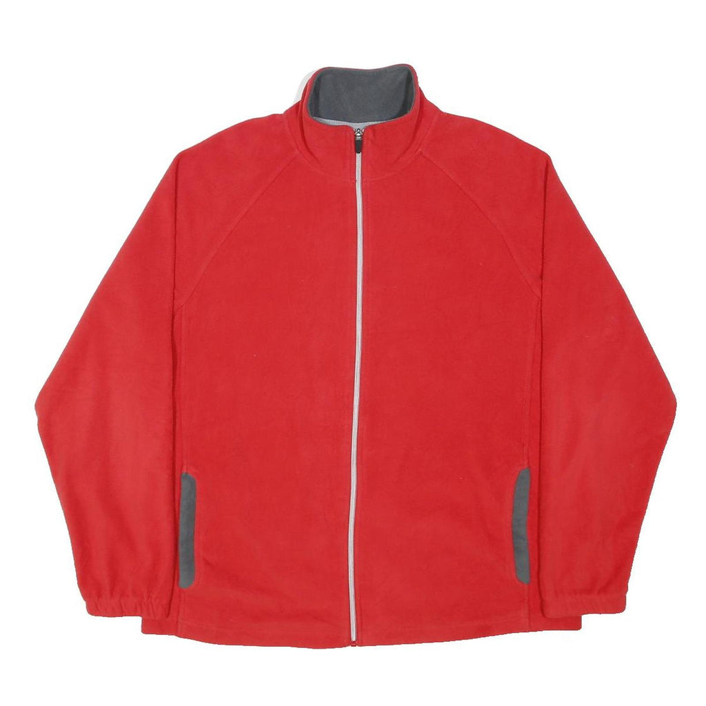 STARTER Mens Red Jacket L Polyester Plain Zip Pocket Casual Sportswear