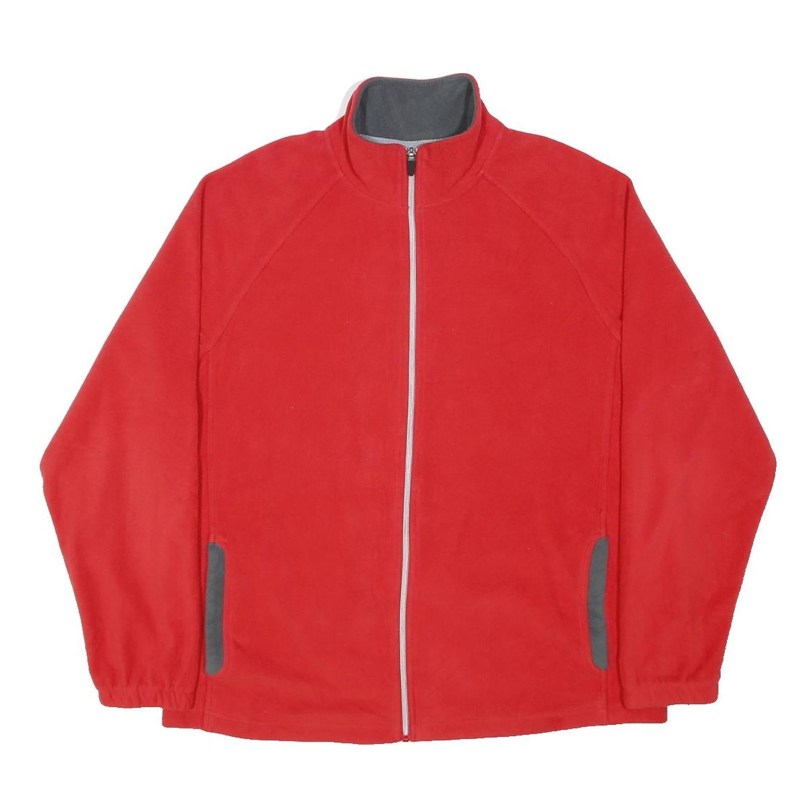 STARTER Mens Red Jacket L Polyester Plain Zip Pocket Casual Sportswear