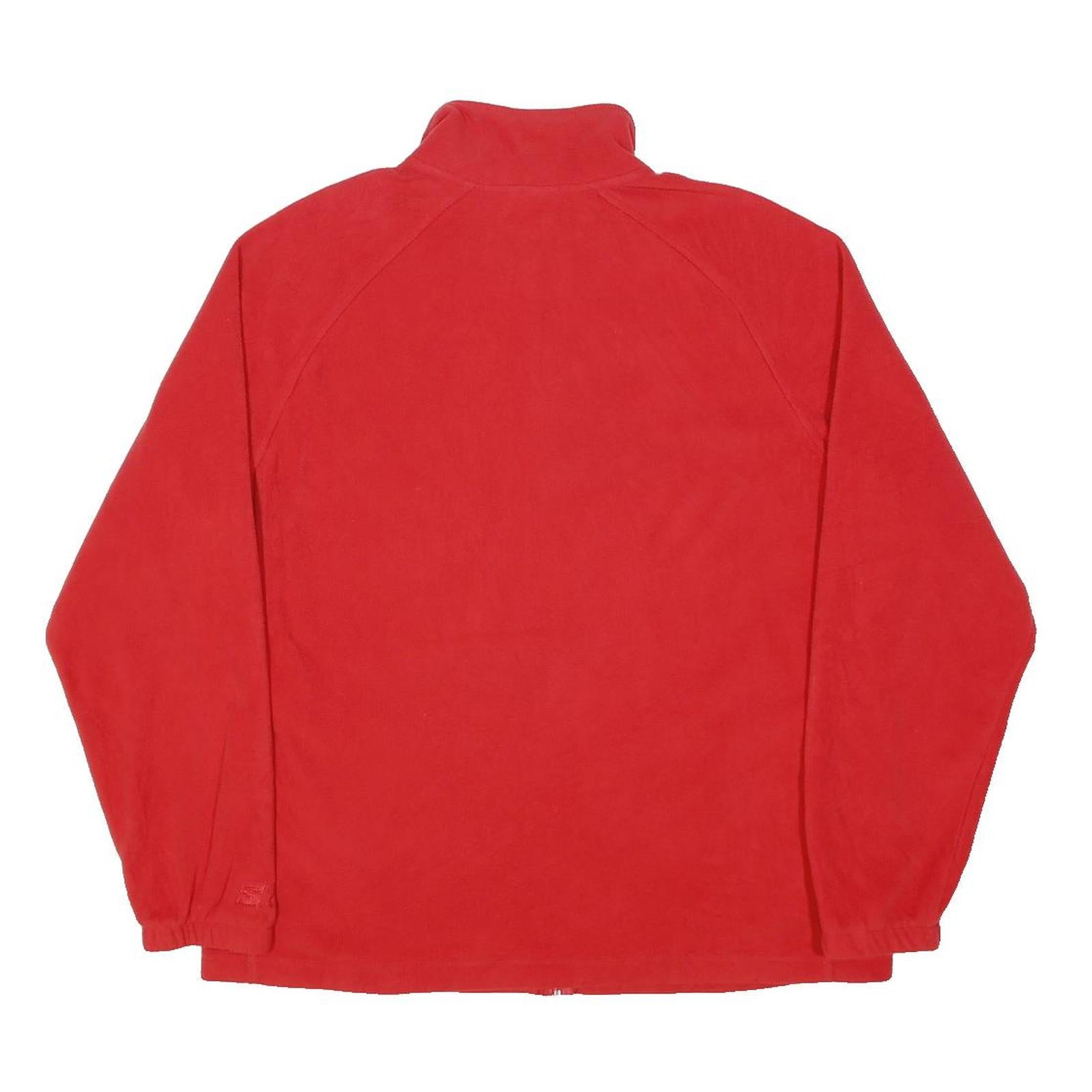 STARTER Mens Red Jacket L Polyester Plain Zip Pocket Casual Sportswear