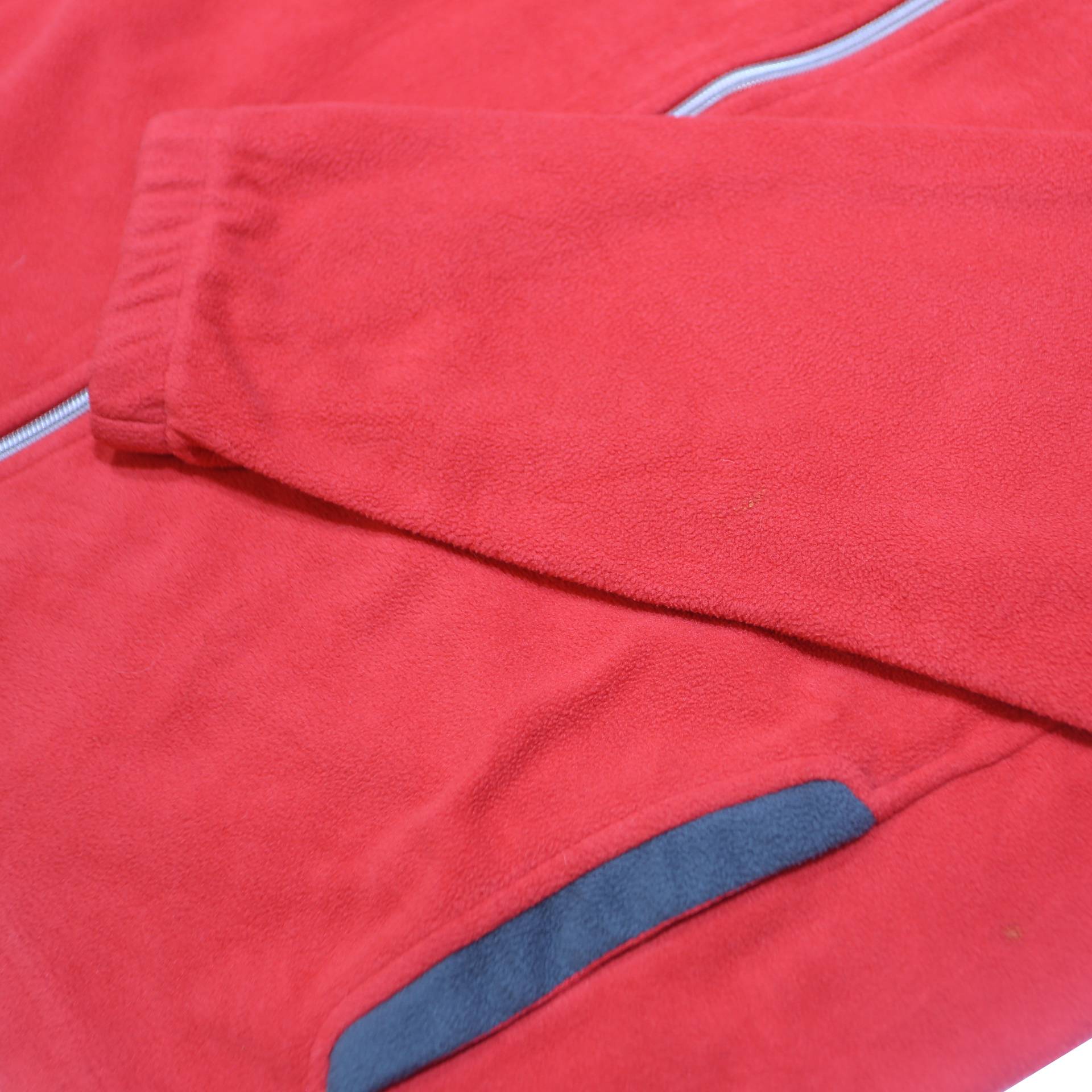 STARTER Mens Red Jacket L Polyester Plain Zip Pocket Casual Sportswear