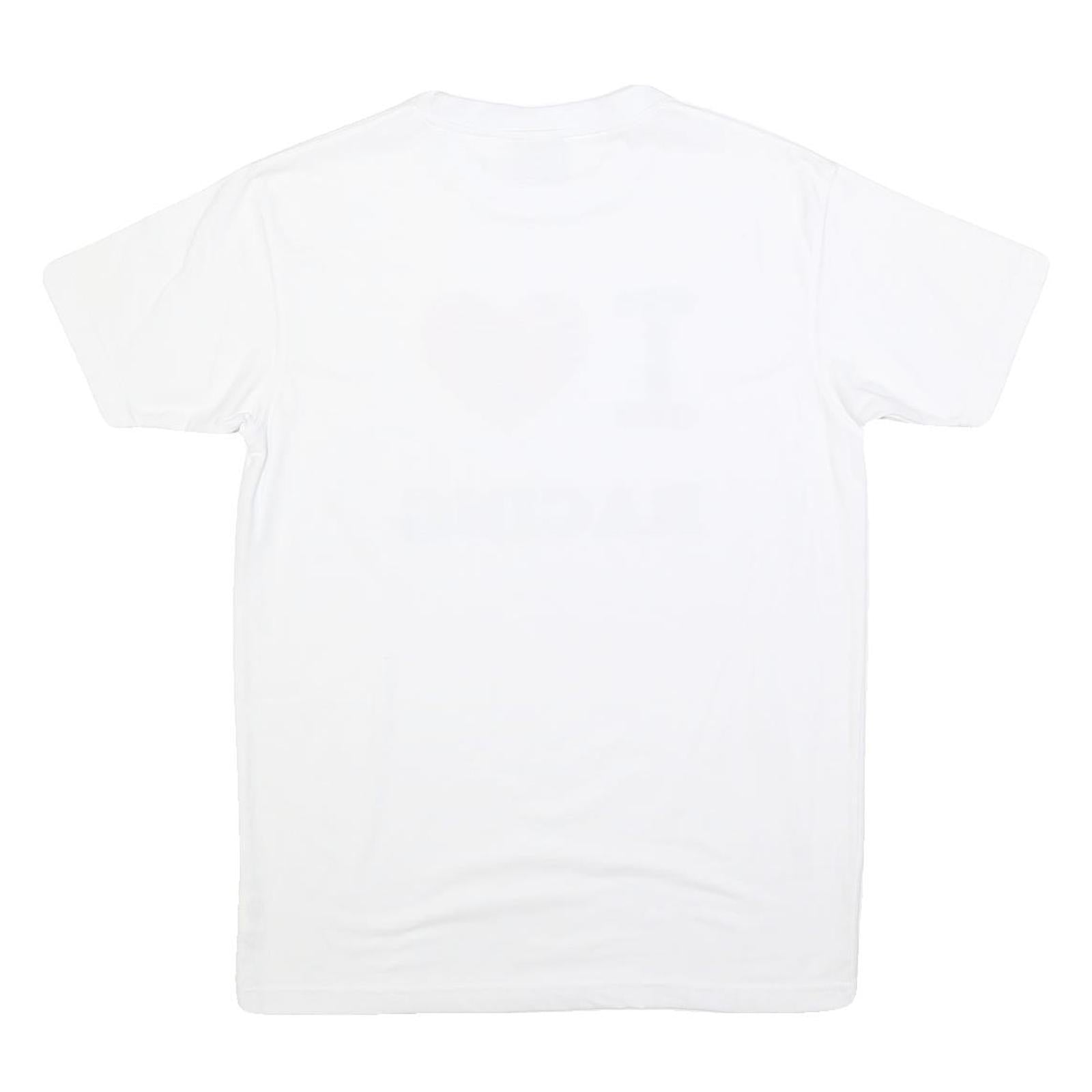 LM Mens White I Heart Racing Graphic T-Shirt L Short Sleeve Crew Neck
