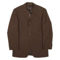 Mens Blazer Jacket Brown Knit Wool Herringbone S