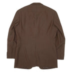 Mens Blazer Jacket Brown Knit Wool Herringbone S