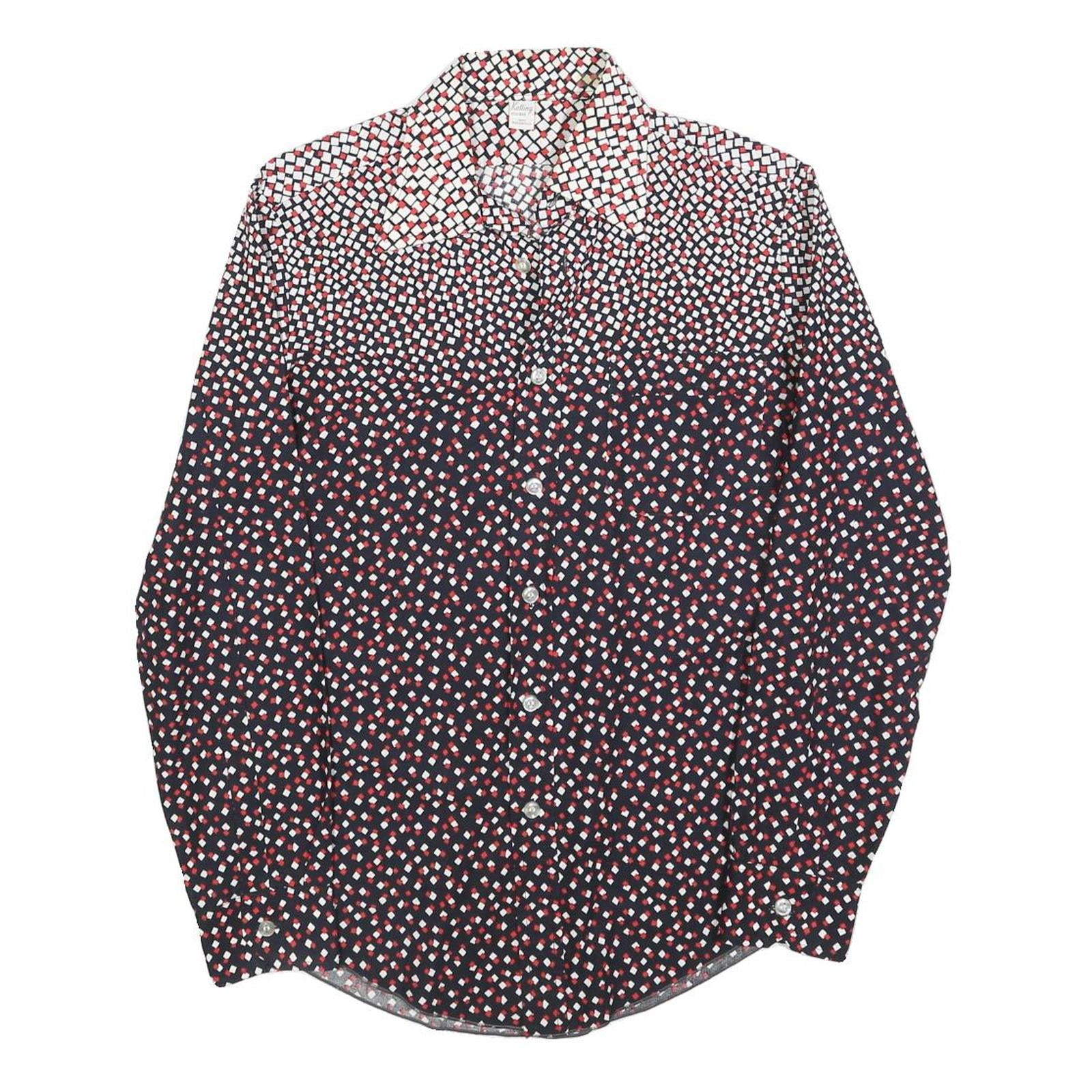 KOTTING Womens Black & Red Pattern Cotton Blend Shirt M Long Sleeve Button