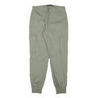 ONLY Womens Cotton Blend Green Relaxed Cargo Tapered Trousers W28 L28