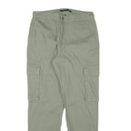 ONLY Womens Cotton Blend Green Relaxed Cargo Tapered Trousers W28 L28
