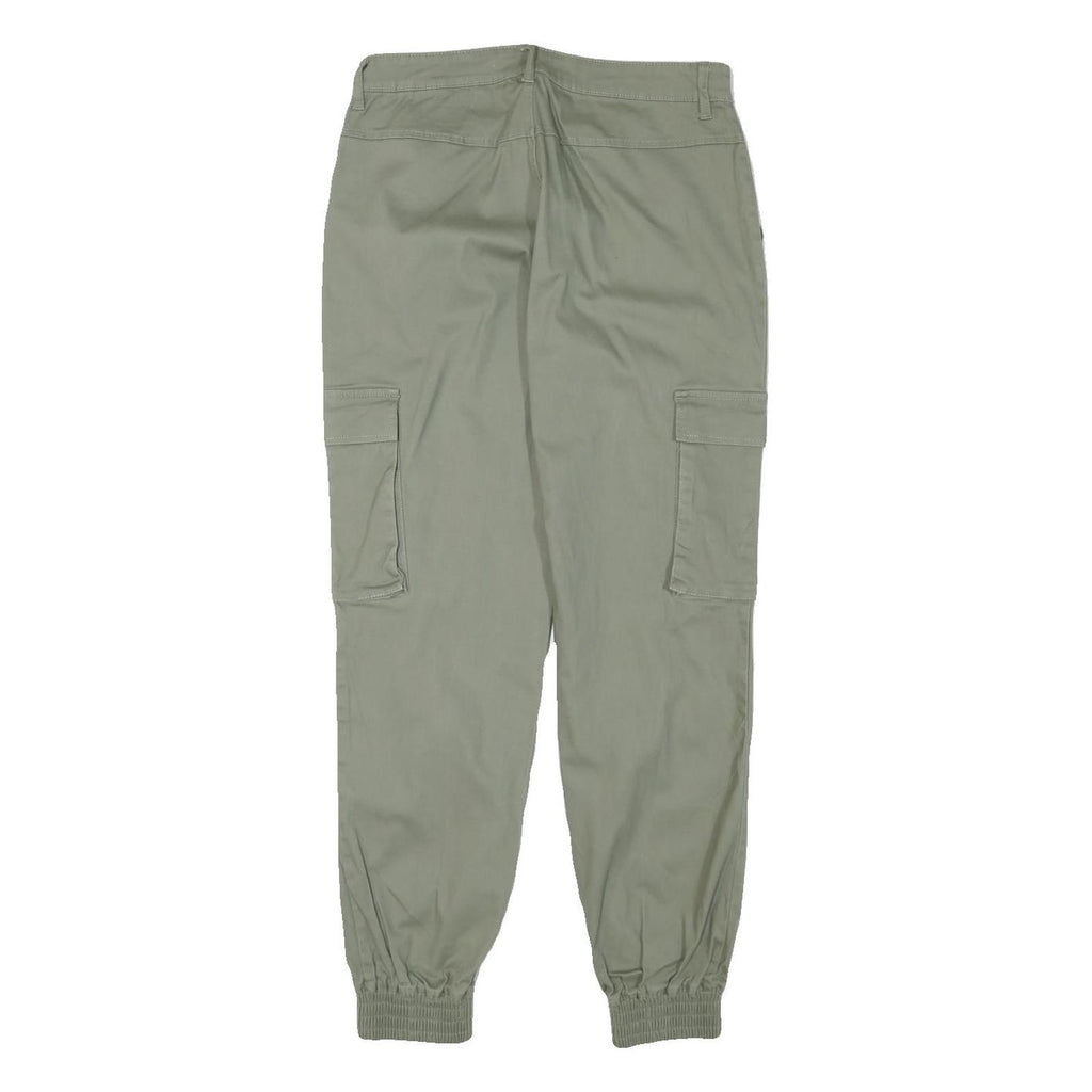 ONLY Womens Cotton Blend Green Relaxed Cargo Tapered Trousers W28 L28
