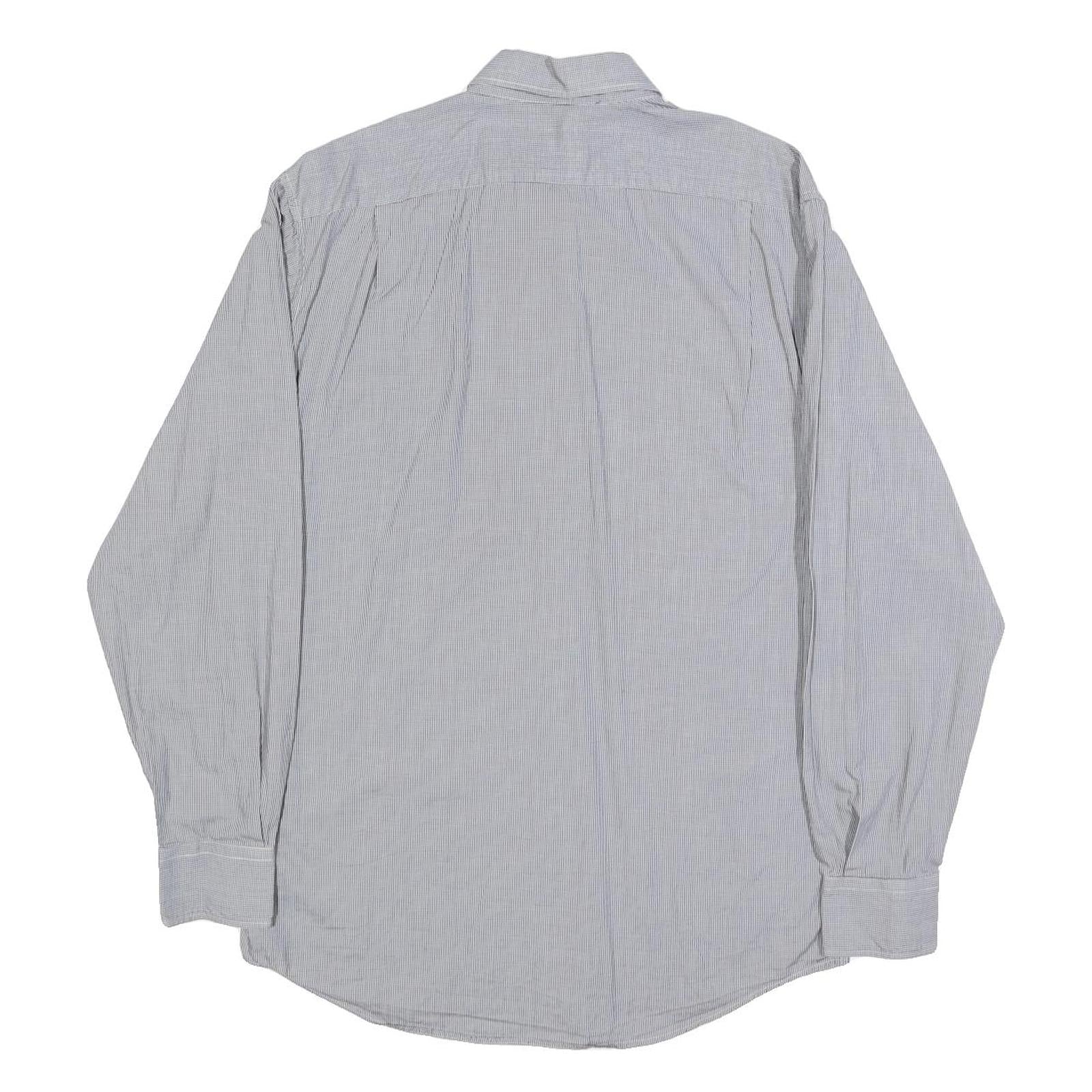 LACOSTE Mens Blue Pattern Shirt L Cotton Classic Button-Down Long Sleeve