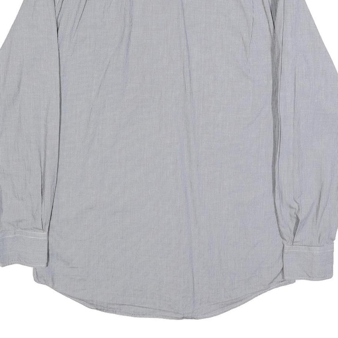 LACOSTE Mens Blue Pattern Shirt L Cotton Classic Button-Down Long Sleeve