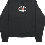 CHAMPION Womens Black Hoodie M Cotton Blend Pullover Casual Sportswear