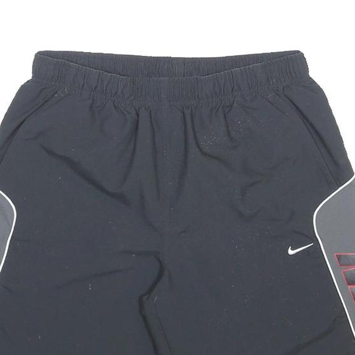 NIKE Mens Black & Grey Sports Shorts M W28 Logo Polyester Casual