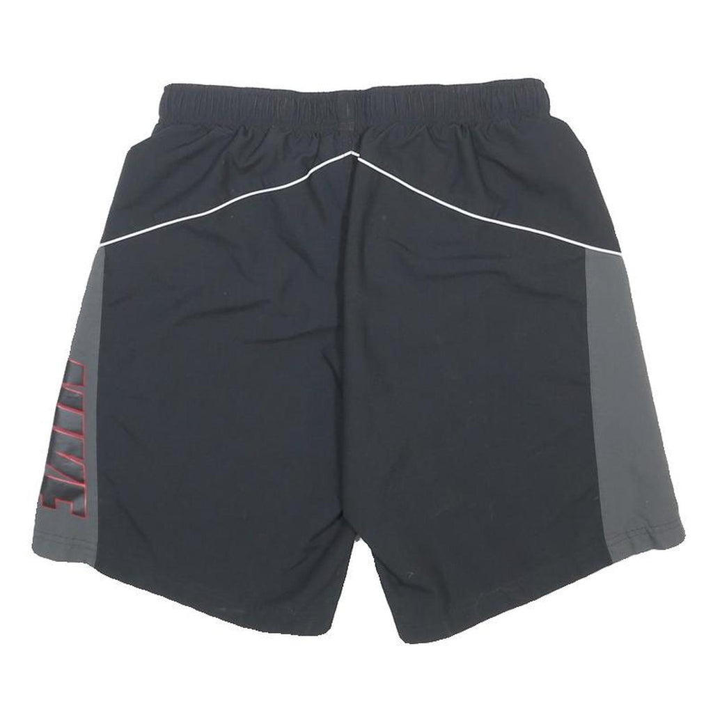 NIKE Mens Black & Grey Sports Shorts M W28 Logo Polyester Casual