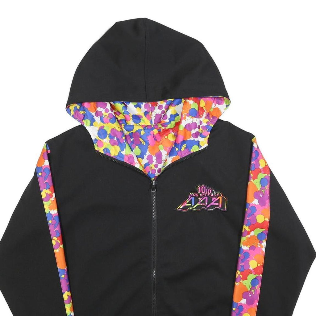 Mens Black Colourblock 10th Anniversary Zip Jacket M Polyester Blend Hooded