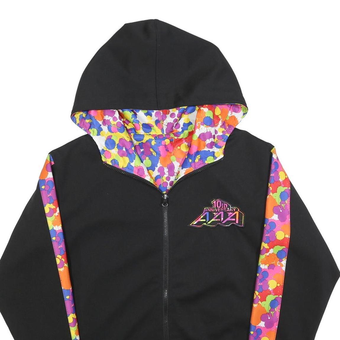 Mens Black Colourblock 10th Anniversary Zip Jacket M Polyester Blend Hooded