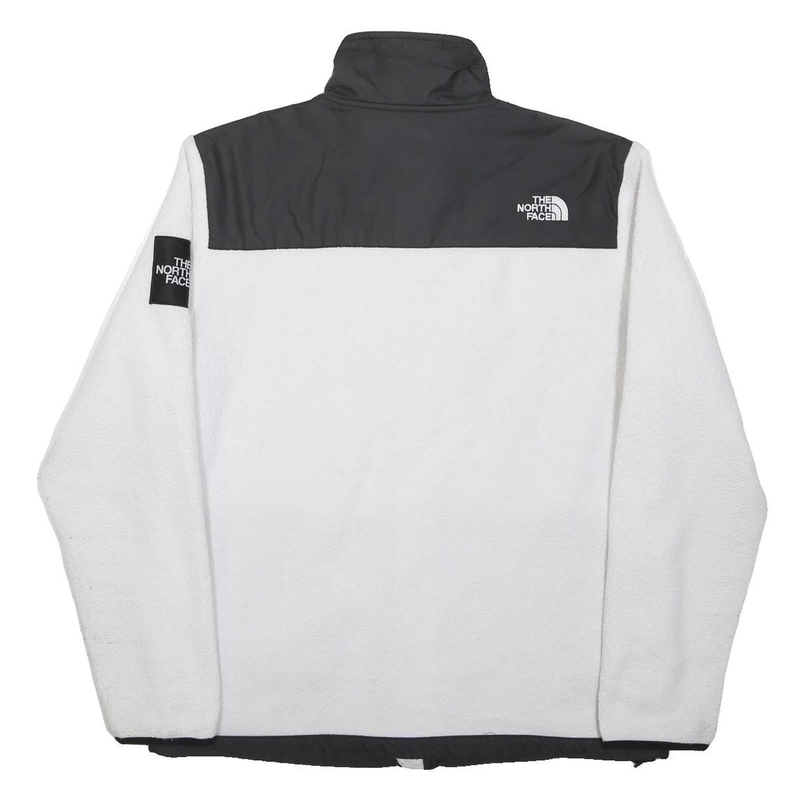 THE NORTH FACE Mens Black & White Outdoor Jacket L Polyester Zip Fleece