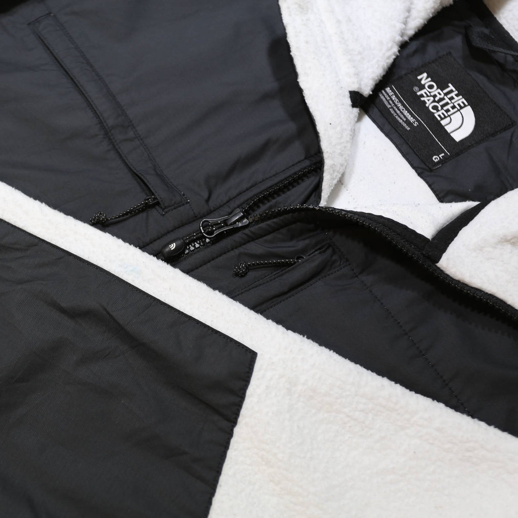 THE NORTH FACE Mens Black & White Outdoor Jacket L Polyester Zip Fleece