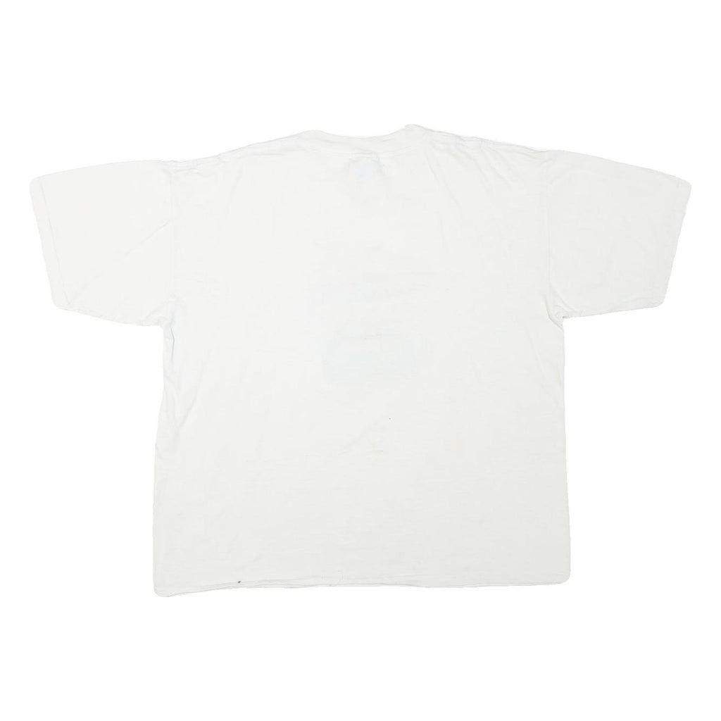 GILDAN Mens White Race Into Napa Graphic T-Shirt XL Short Sleeve Crew Neck