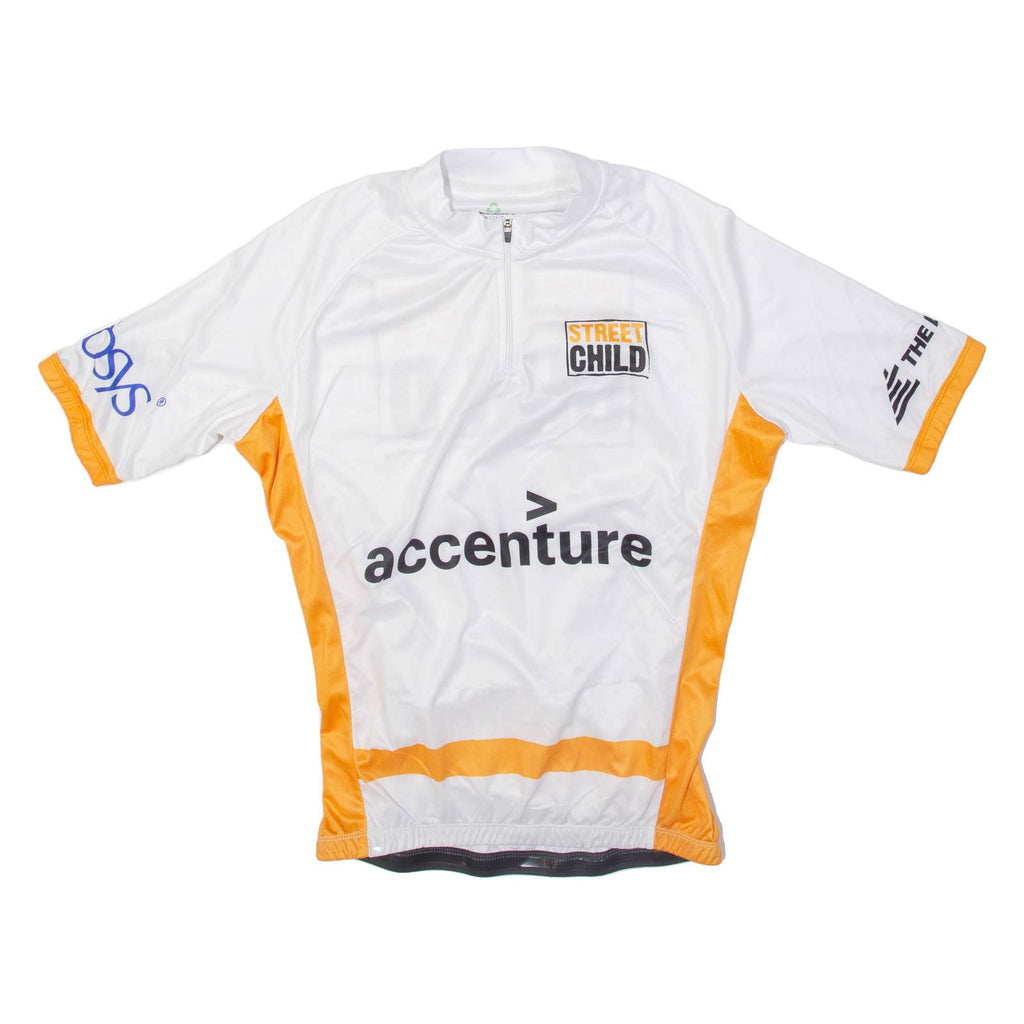 Street Child Cycling Mens Jersey White 1/4 Zip L