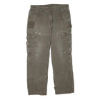 CARHARTT Womens Cotton Blend Regular Fit Grey Workwear Cargo Trousers W35 L29