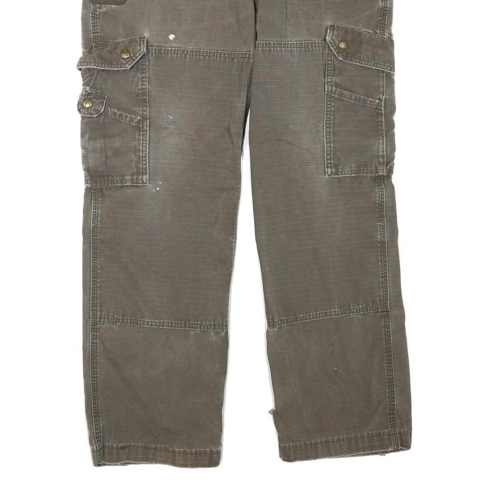 CARHARTT Womens Cotton Blend Regular Fit Grey Workwear Cargo Trousers W35 L29