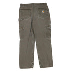 CARHARTT Womens Cotton Blend Regular Fit Grey Workwear Cargo Trousers W35 L29
