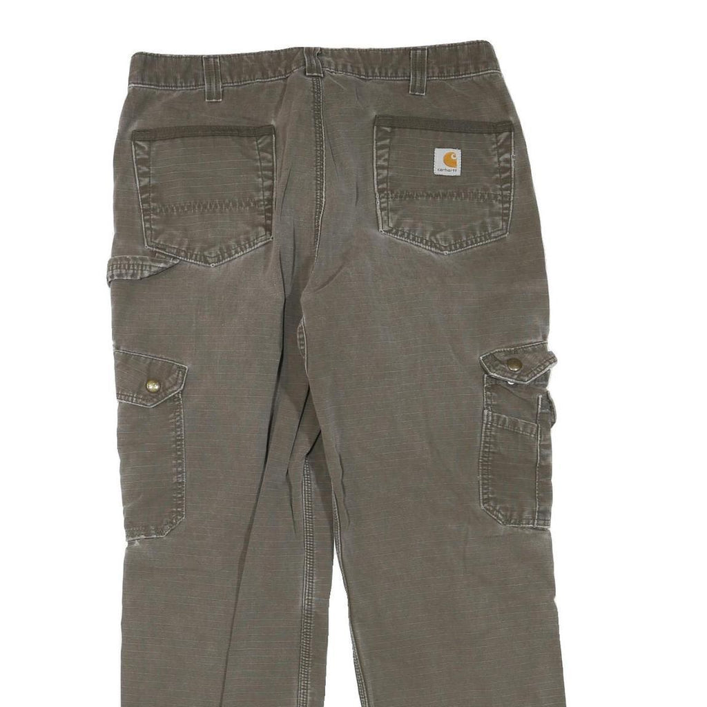 CARHARTT Womens Cotton Blend Regular Fit Grey Workwear Cargo Trousers W35 L29