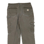 CARHARTT Womens Cotton Blend Regular Fit Grey Workwear Cargo Trousers W35 L29