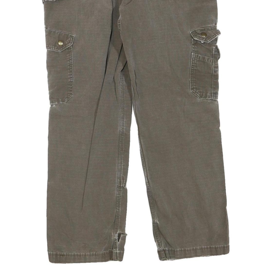 CARHARTT Womens Cotton Blend Regular Fit Grey Workwear Cargo Trousers W35 L29