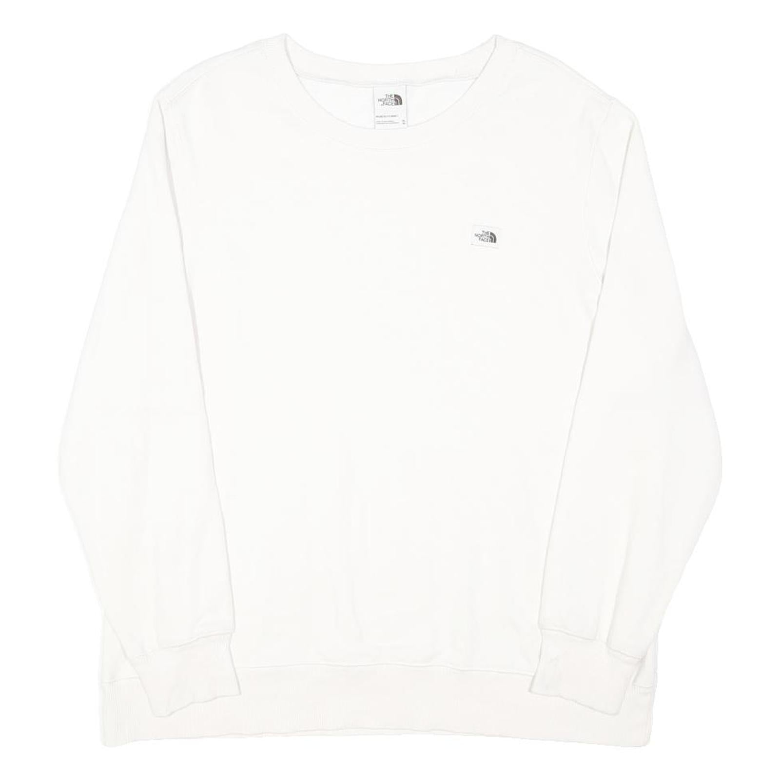 THE NORTH FACE Womens White Crew Neck XL Cotton Blend Sweatshirt Casual