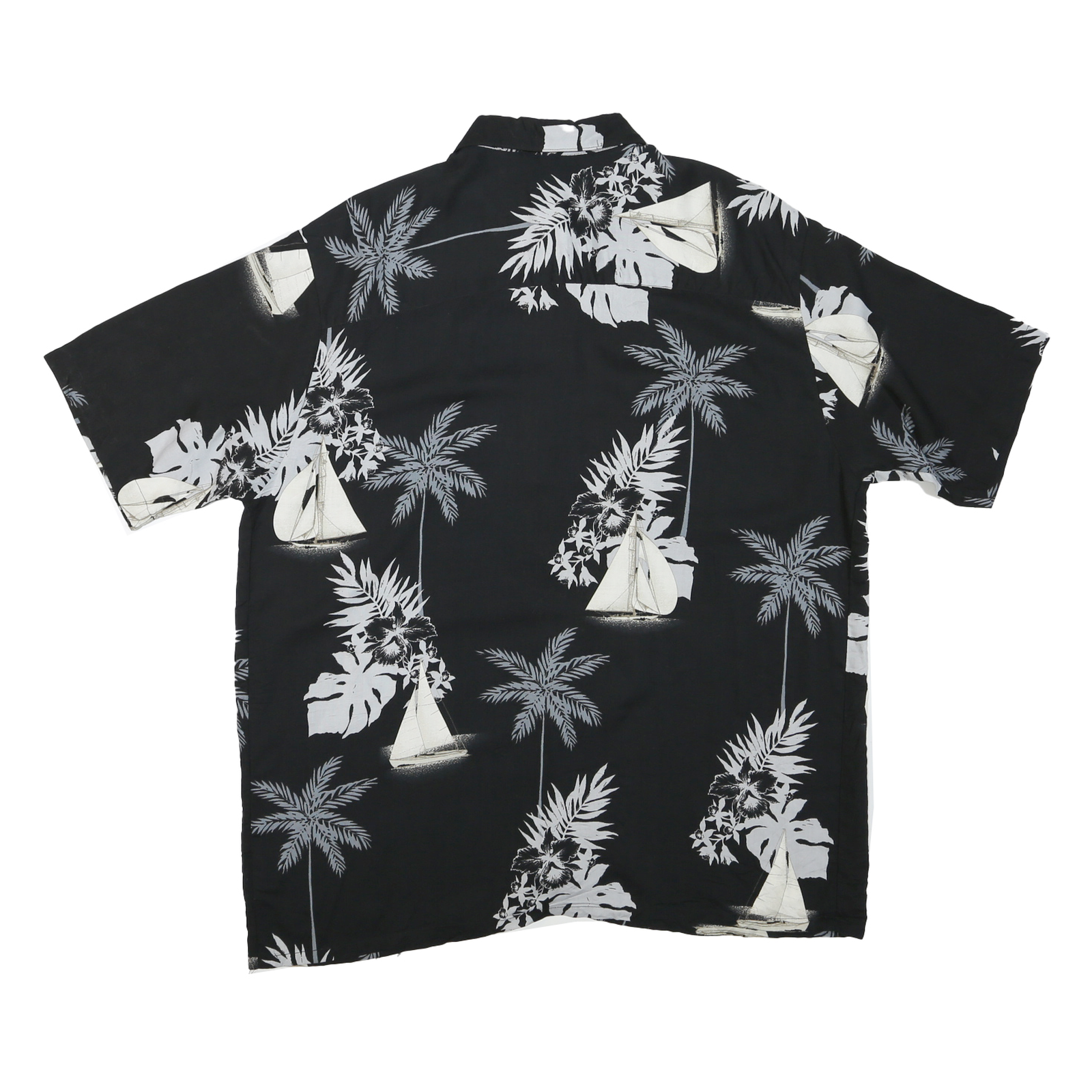 PURITAN Mens Black Plain Hawaiian Shirt M Cotton Blend Short Sleeve Casual