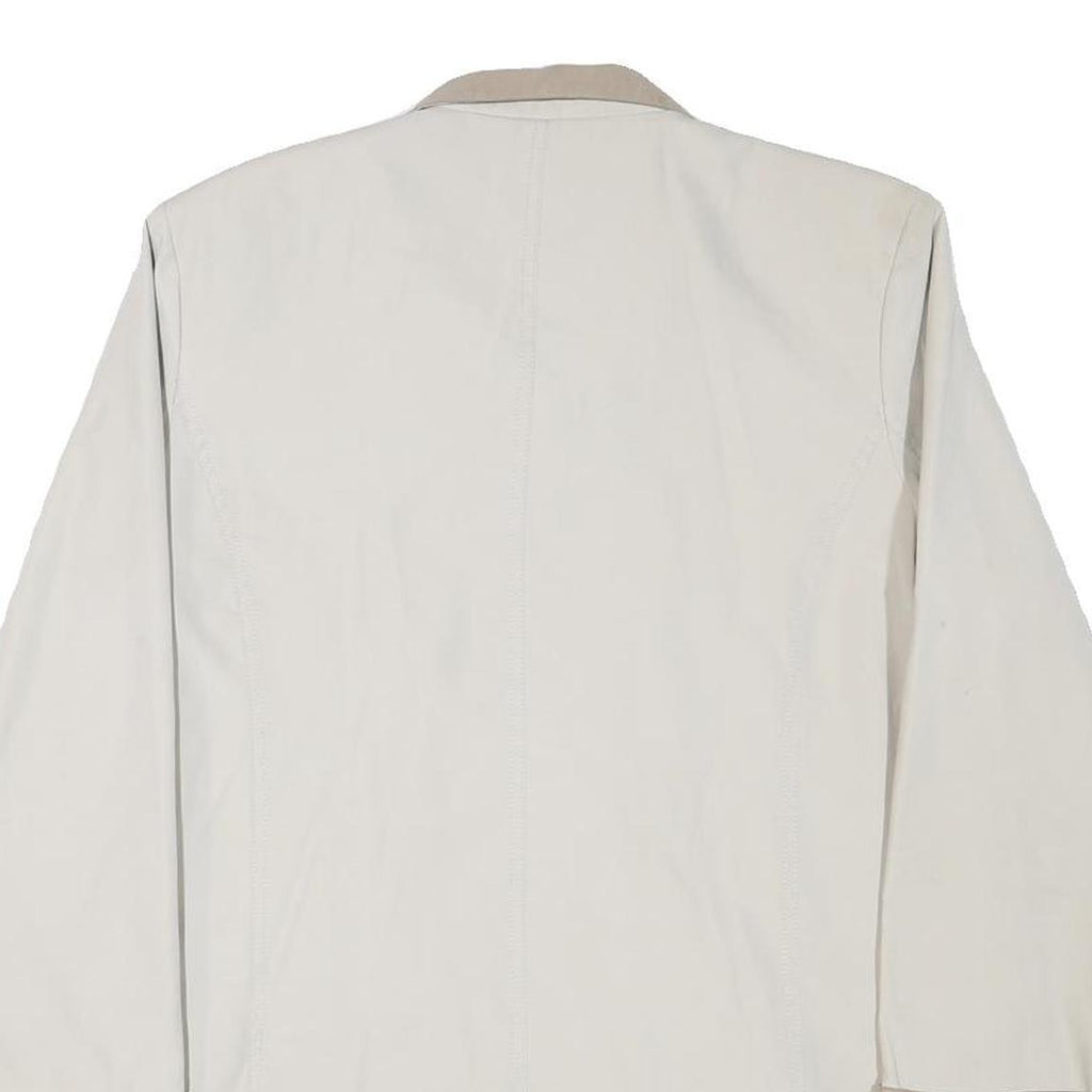 Womens Beige & Cream Zip Jacket M Polyester Blend Plain Long Sleeve Casual