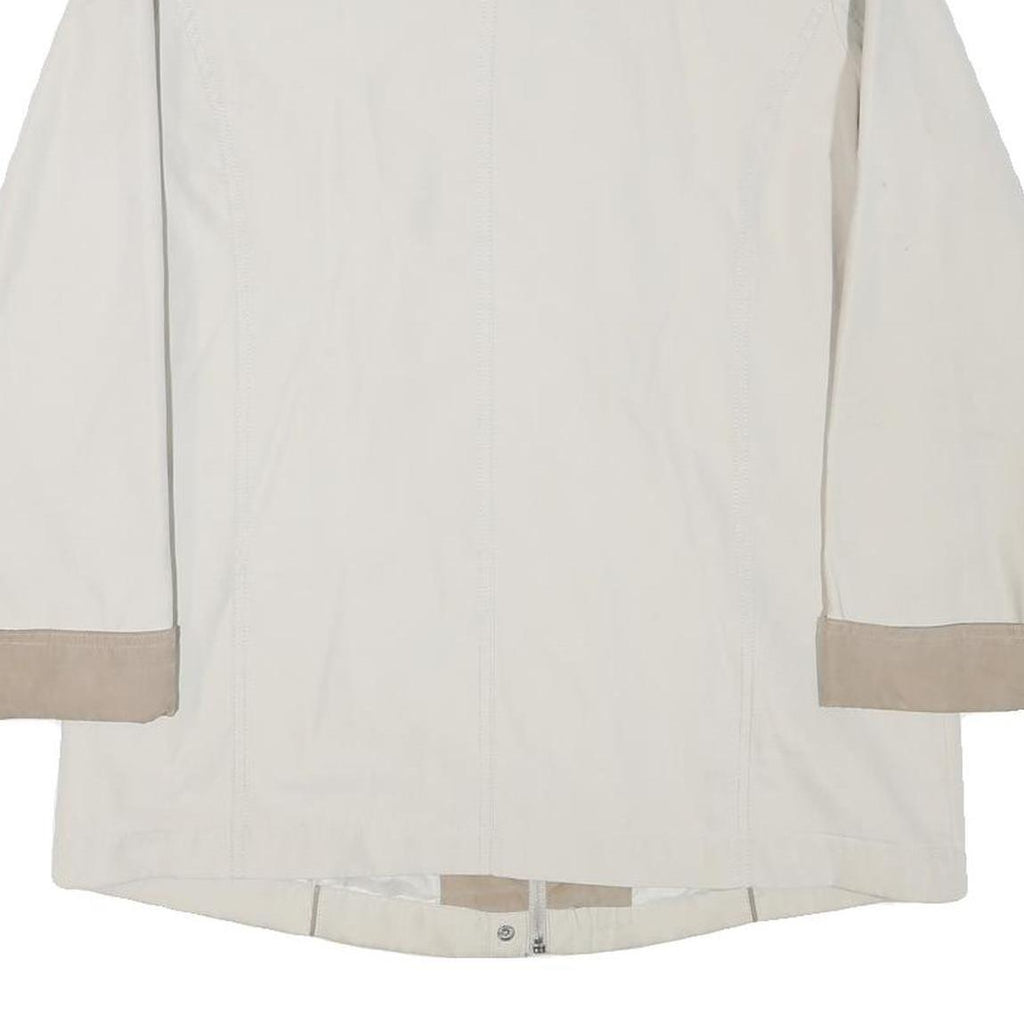 Womens Beige & Cream Zip Jacket M Polyester Blend Plain Long Sleeve Casual